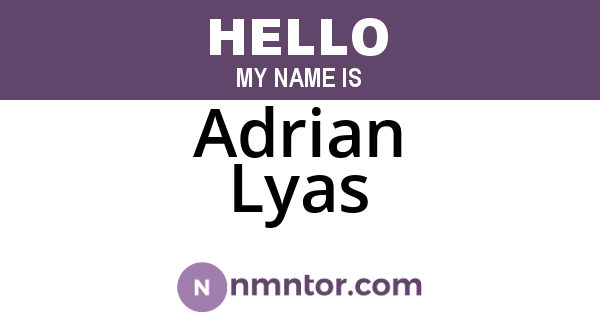 Adrian Lyas
