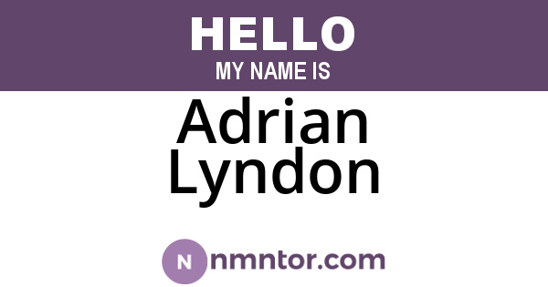 Adrian Lyndon