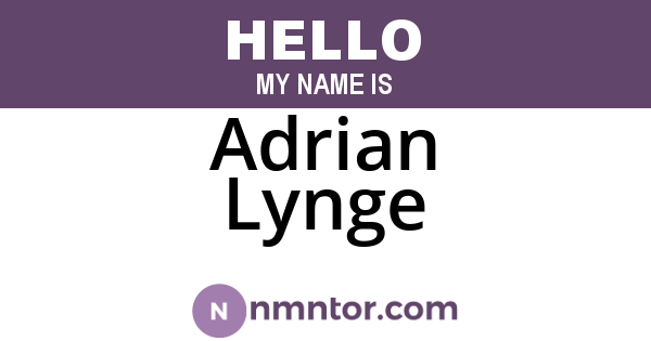 Adrian Lynge