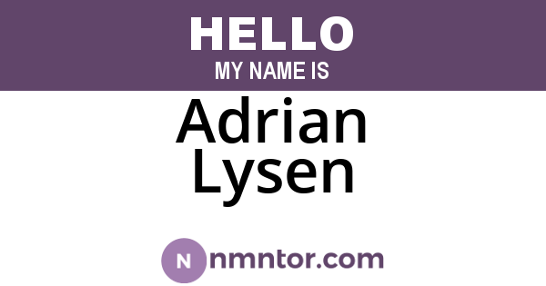 Adrian Lysen