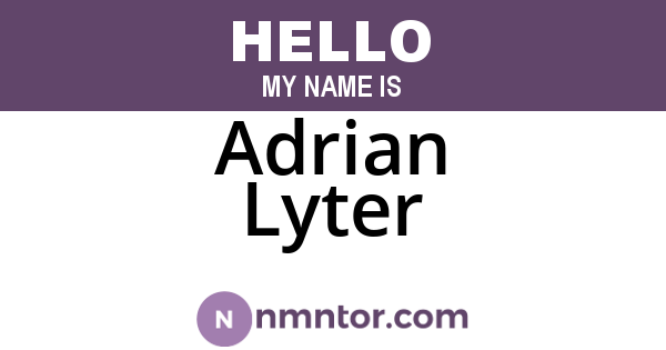 Adrian Lyter