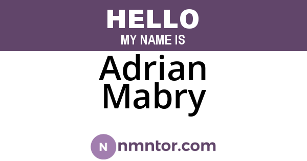 Adrian Mabry