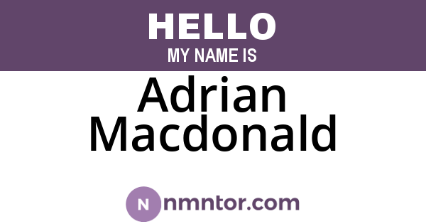 Adrian Macdonald