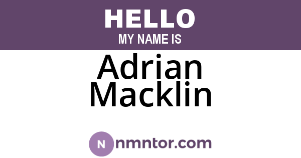 Adrian Macklin