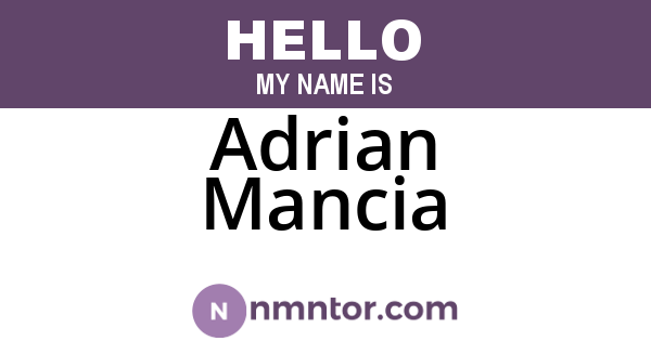 Adrian Mancia