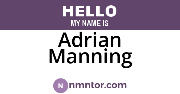 Adrian Manning