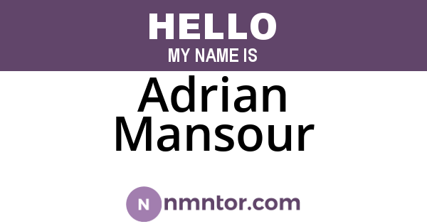 Adrian Mansour