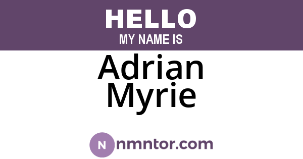 Adrian Myrie