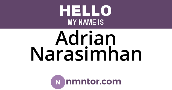 Adrian Narasimhan