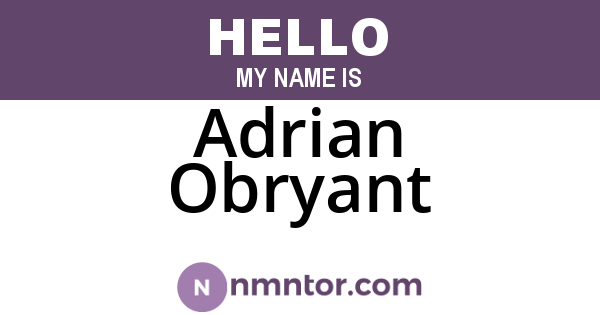 Adrian Obryant