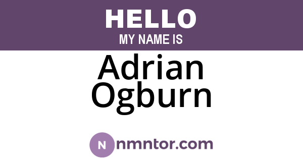 Adrian Ogburn