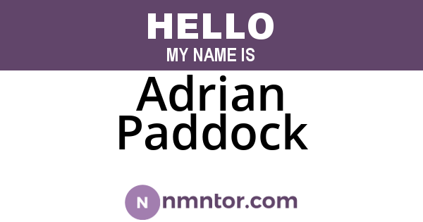 Adrian Paddock