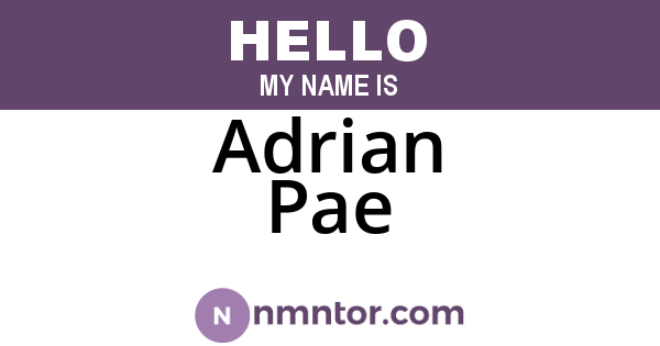 Adrian Pae