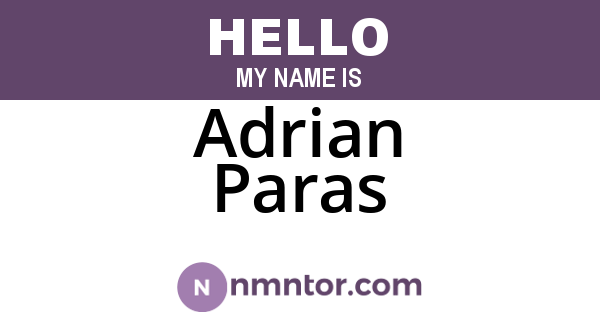 Adrian Paras