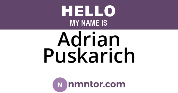 Adrian Puskarich