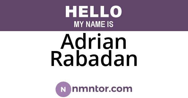 Adrian Rabadan