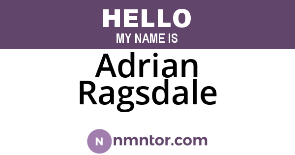 Adrian Ragsdale