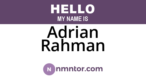 Adrian Rahman