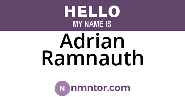 Adrian Ramnauth
