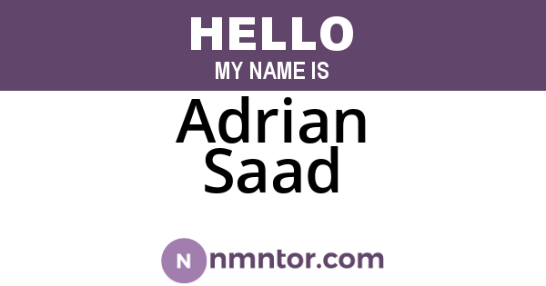 Adrian Saad