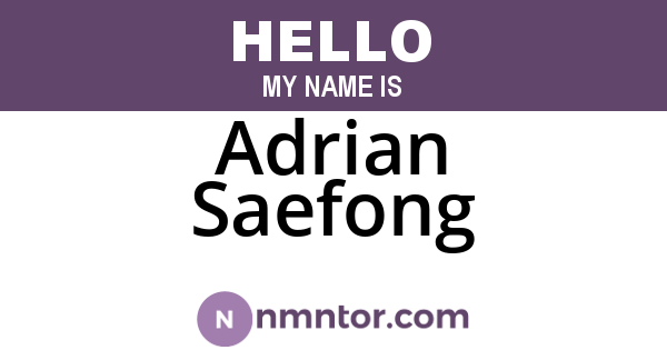 Adrian Saefong