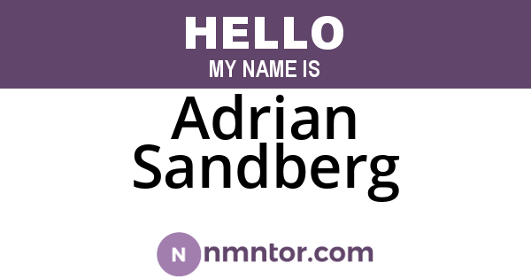 Adrian Sandberg