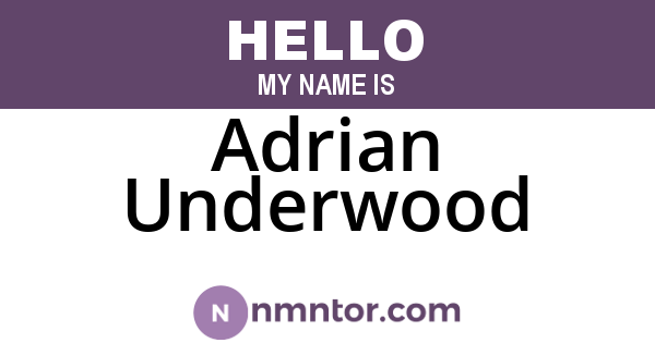Adrian Underwood