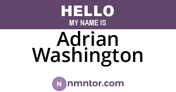 Adrian Washington