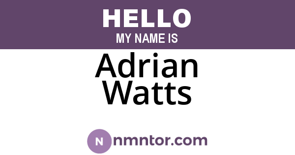 Adrian Watts