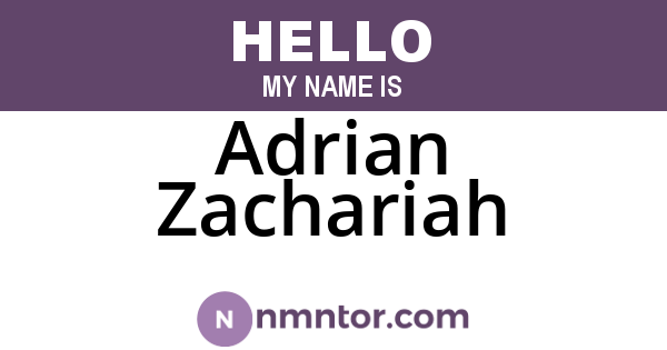 Adrian Zachariah
