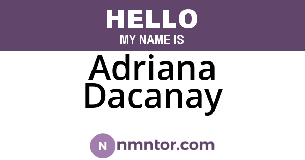 Adriana Dacanay