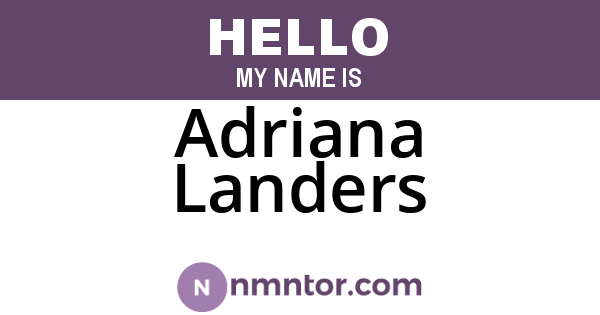 Adriana Landers