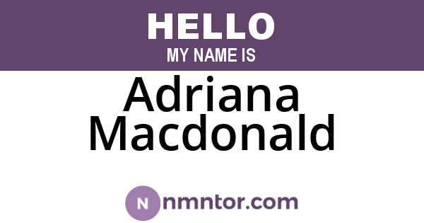 Adriana Macdonald
