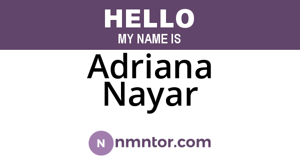 Adriana Nayar