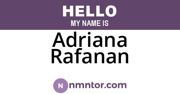Adriana Rafanan