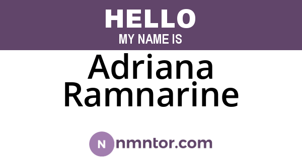 Adriana Ramnarine