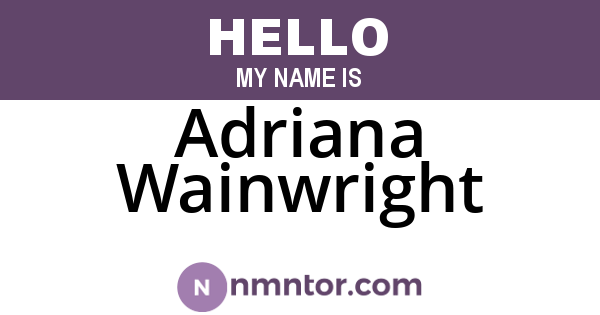 Adriana Wainwright