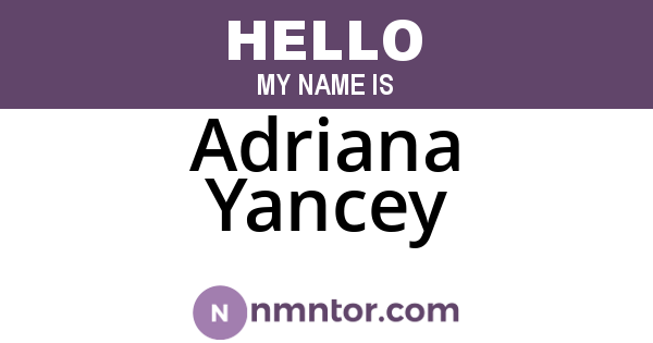 Adriana Yancey