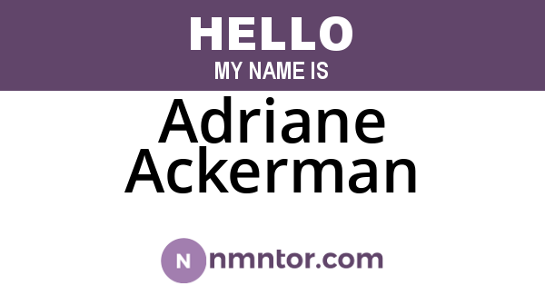Adriane Ackerman