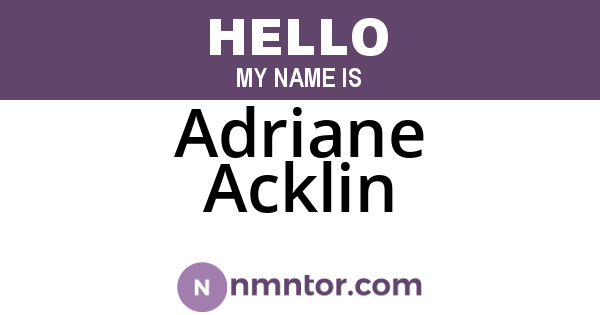 Adriane Acklin