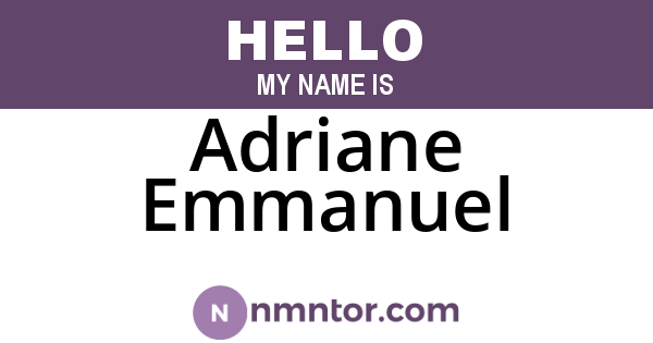 Adriane Emmanuel