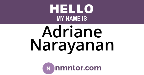 Adriane Narayanan