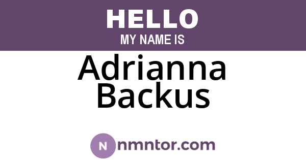 Adrianna Backus