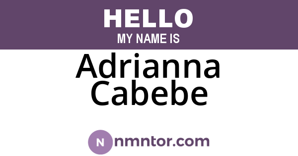 Adrianna Cabebe