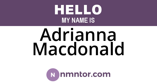Adrianna Macdonald