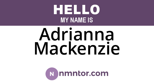 Adrianna Mackenzie