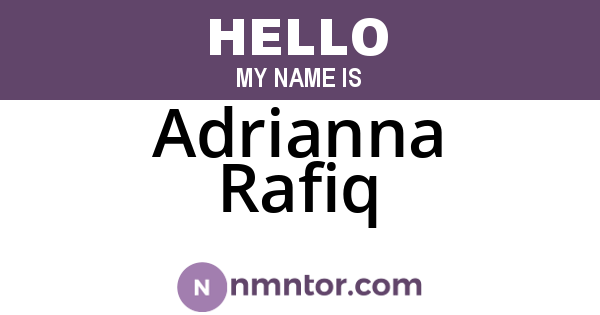Adrianna Rafiq