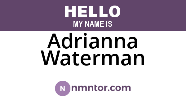Adrianna Waterman