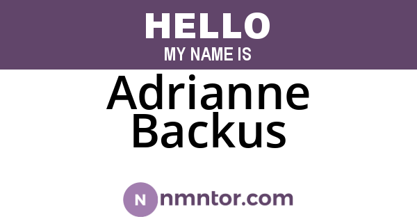 Adrianne Backus