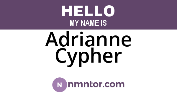 Adrianne Cypher
